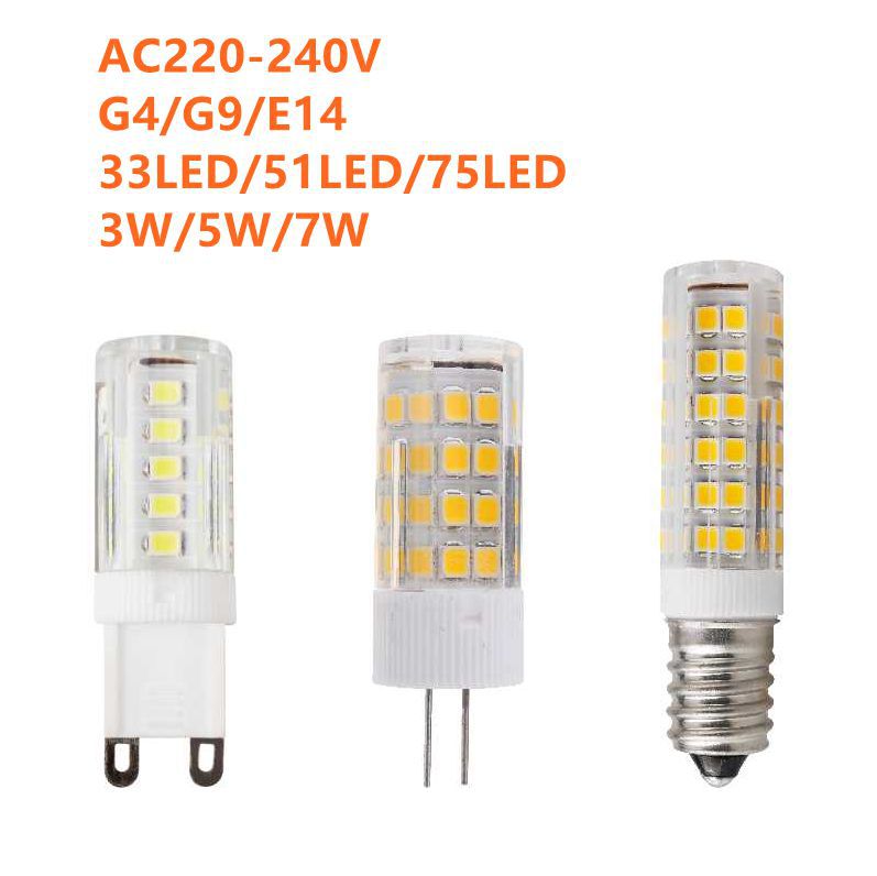 220V Led Ceramic Lamp Beads 2835 E14/G9/G4/3W/5W/7W/33Led/51Led/75Led