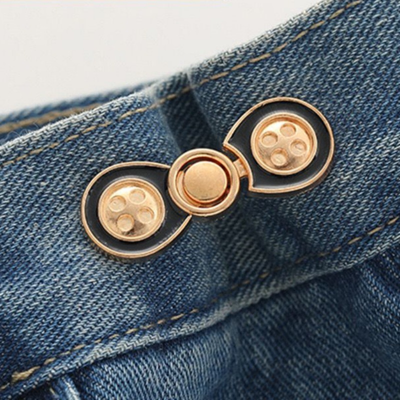 Picture of Chinese Knot Waist Buckle Pair Buckle Flat Bottom Removable Nail-free Seam-free Button Girl's Trouser Skirt Waist Size Change Artifact
