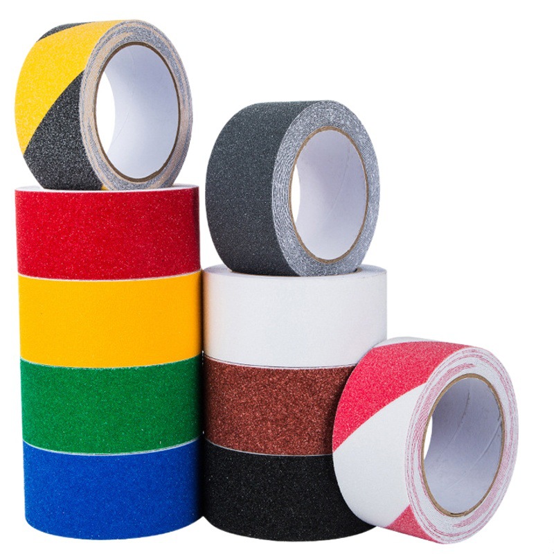 Black and yellow printing with word anti-skid tape caution with word frosted tape stair anti-skid tape 5cm * 5m