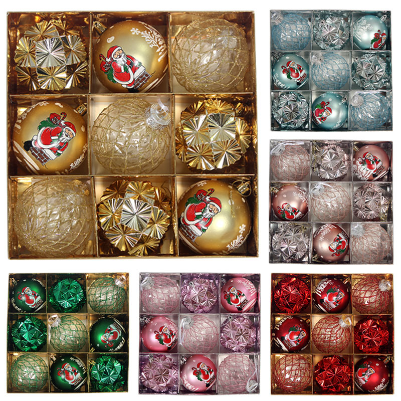 2023 New Cross-border New Christmas Ball Christmas Decorations Plated Plastic Ball Christmas Ball Set Pendant