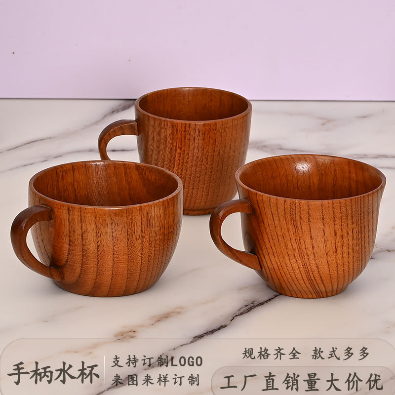 Picture of Origin supply round solid wood mug wooden creative water cup general insulation wooden cup large quantity excellent price