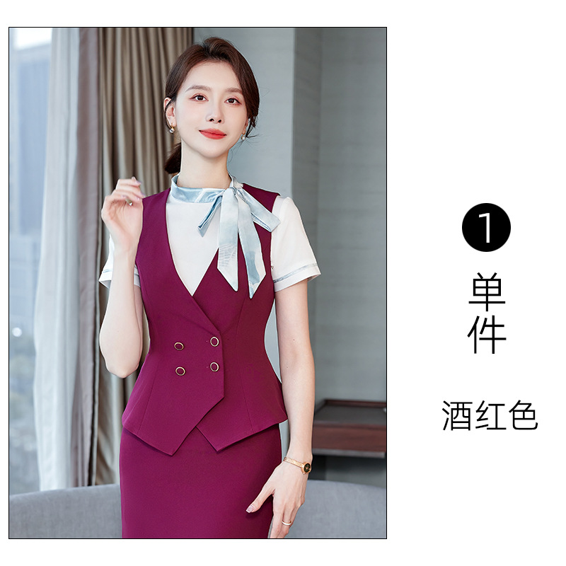 Picture of High-end professional suit women's summer fashion temperament goddess style hotel front desk vest formal wear sales department work clothes