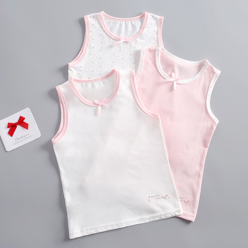 Picture of Girls Children's Vest Cotton Summer Category a Cotton Inner Wear Sling Sleeveless Baby Vest Baby Children's Wear