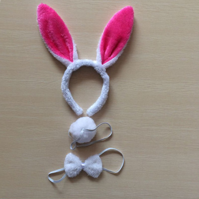 Picture of Cross-border Easter Plush Sequin Rabbit Headband Three-piece Set Ears Headband Bow Ties Children's Festival Performance Road
