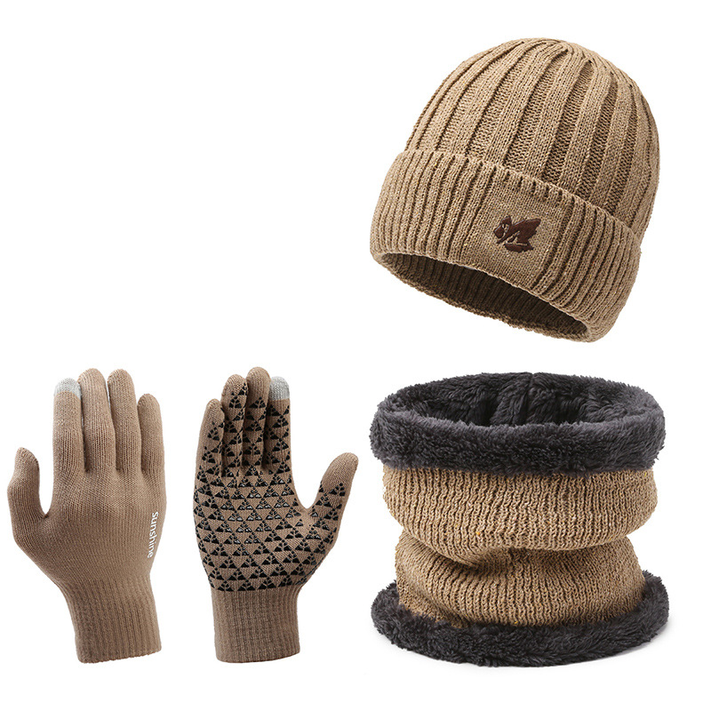 Picture of Hat Unisex Knitted Hat Scarf Hat Two-Piece Cap Ear Protection Cap Cycling Cold-Resistant Warm suit