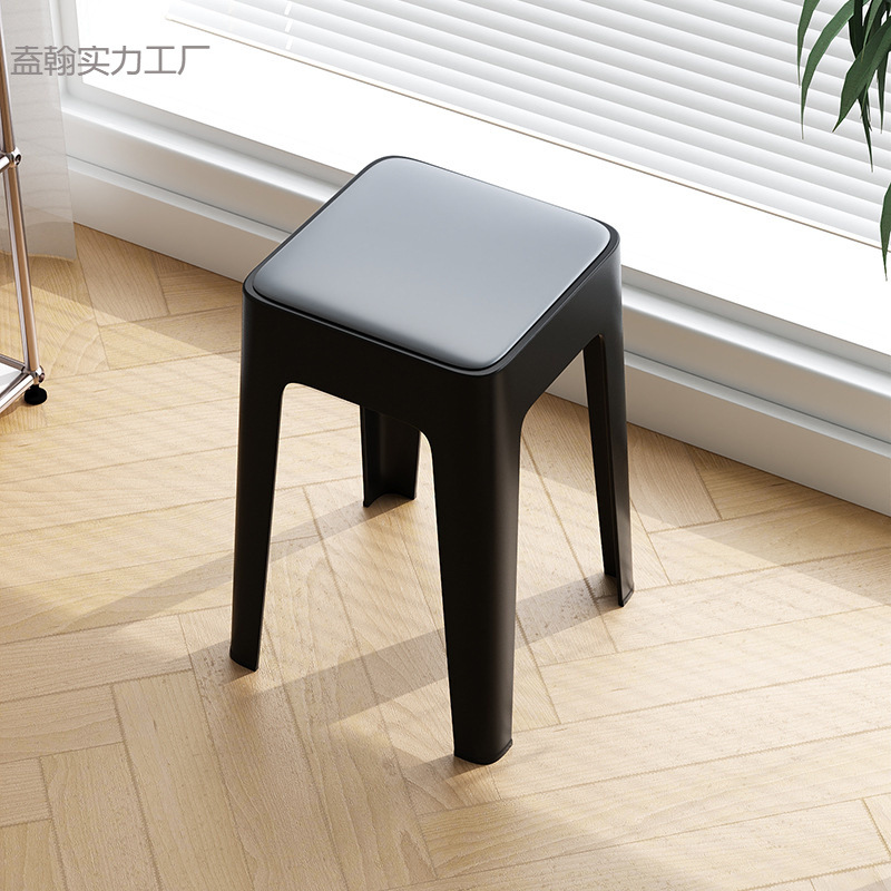 Picture of Internet celebrity plastic stool for home use thickened, stackable, modern simple high bench, soft stool, sturdy and durable for backup