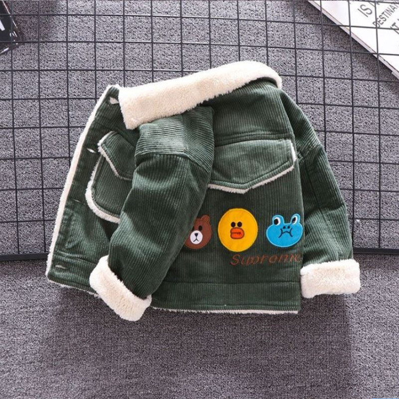 Picture of Baby 2023 cotton clothes winter fleece-lined thickened cartoon 4 Children 3 baby Autumn and Winter 2 children 1 year old boy coat fashion