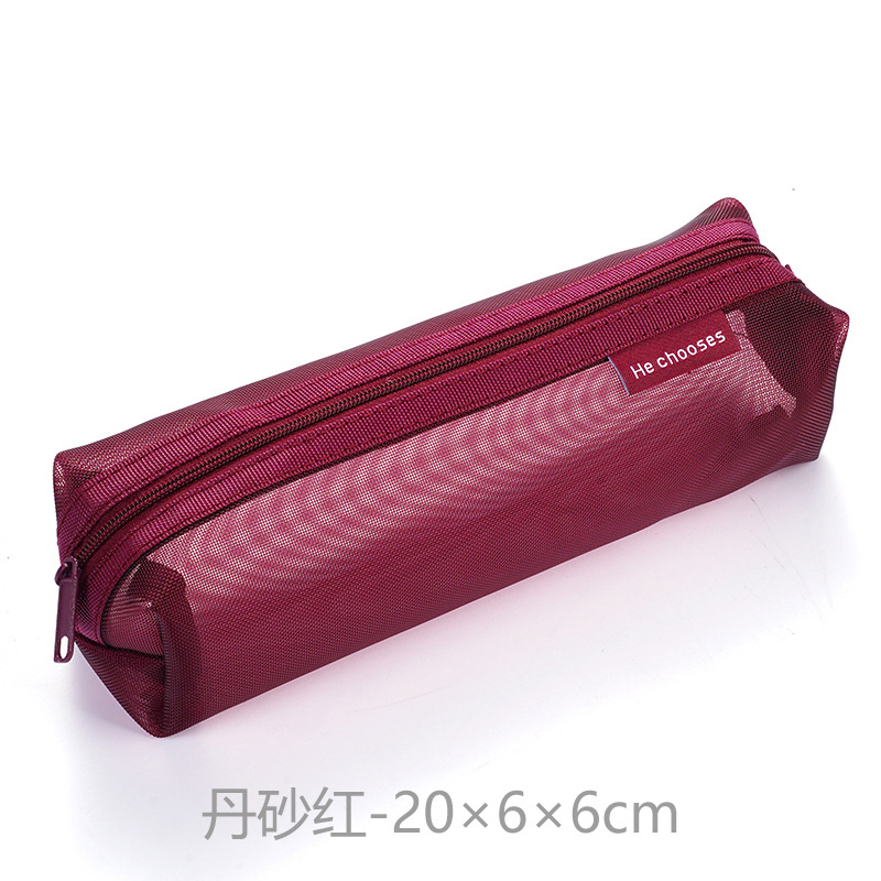 Picture of Three-dimensional simple transparent mesh pen bag for students examination stationery bag large capacity portable storage bag wholesale