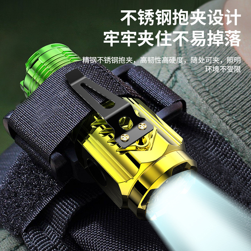 Picture of Cross-Border New Flashlight Strong Light Super Bright Mini Flash Three-Eyed Monster Abs Flashlight Waterproof Hat Clip Light