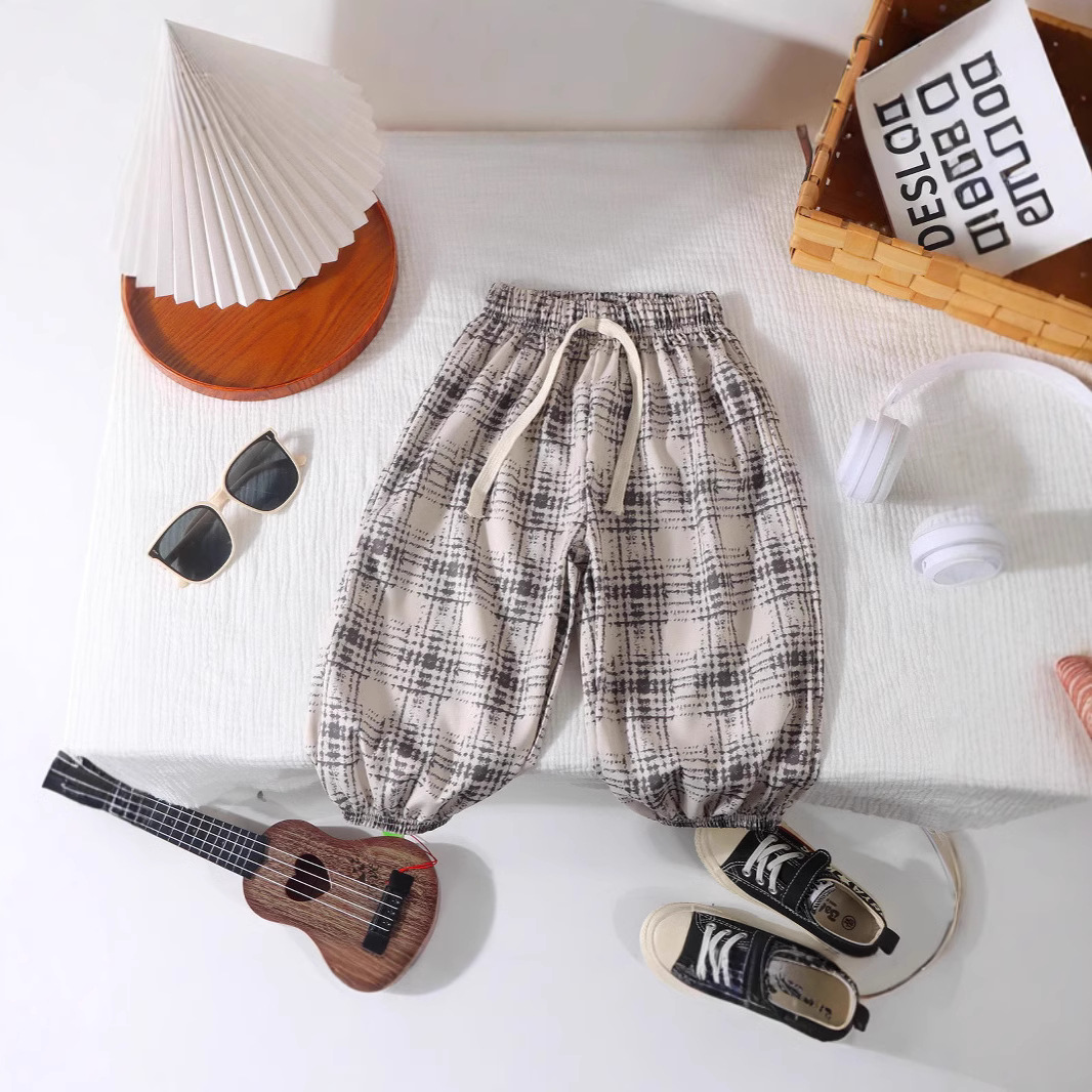 Picture of Children's Anti-mosquito Pants Ice Silk Tie-dyed Thin Lazy Pants Baby Summer Household Loose Pajama Pants High Waist Casual Pants