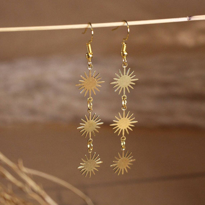 Amazon for Golden Sun Star Earrings Bohemian Tassel Earrings Factory Wholesale