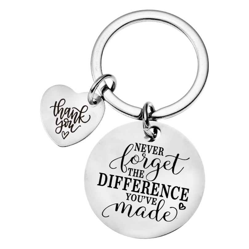 New Amazon New Inspirational Quotes Stainless Steel Keychain Encouragement Gifts for Female Male Friends