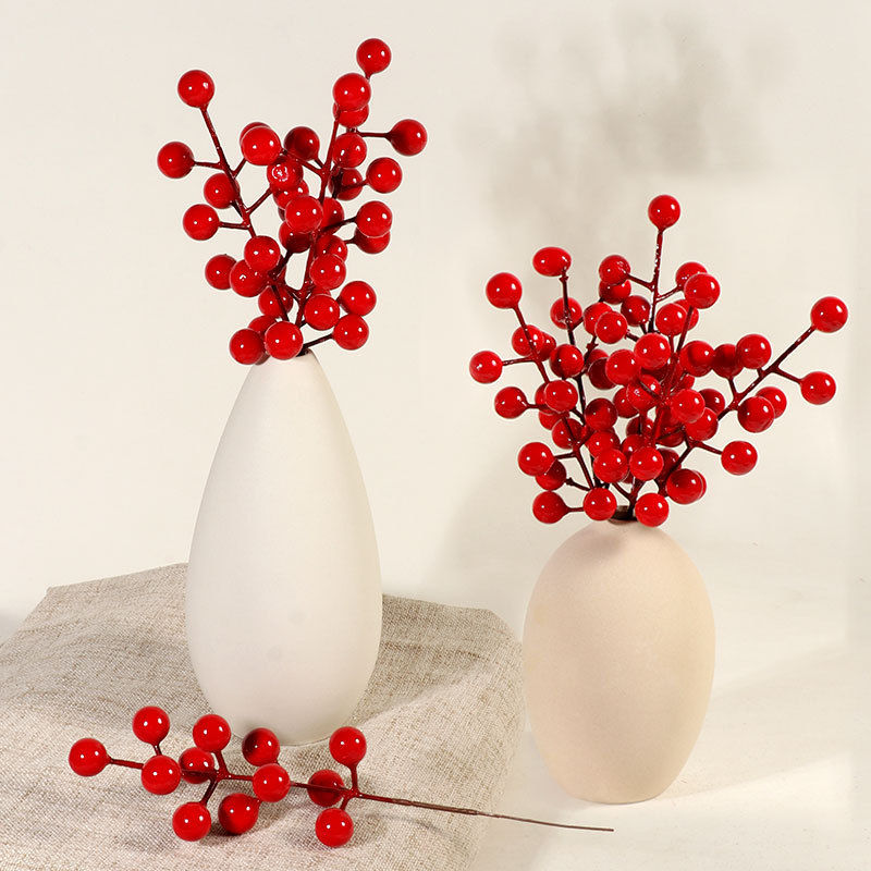 Picture of Simulated Fortune Fruit, Holly Fruit, Red Fruit, Auspicious Red Berries, Wedding Home Christmas Decoration, Cross-Border Wholesale Wedding