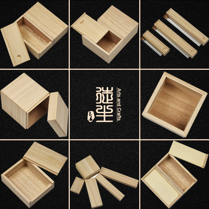 Picture of Pull-out bamboo box wooden packaging empty box can be sized logo variety of gift box in stock storage wooden box wholesale