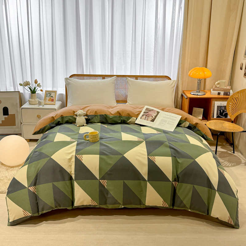 Picture of Cotton brushed duvet cover single piece modern simple single double dormitory thickened quilt cover pure cotton duvet cover single piece