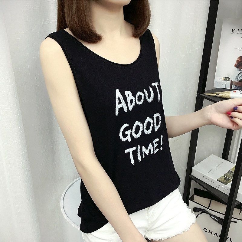Picture of Pure Cotton Vest for Women, Loose Fit, Plus Size Women's Clothing, 2024 Summer Base Shirt, Camisole Top, Short Style, Can Be Worn Outside