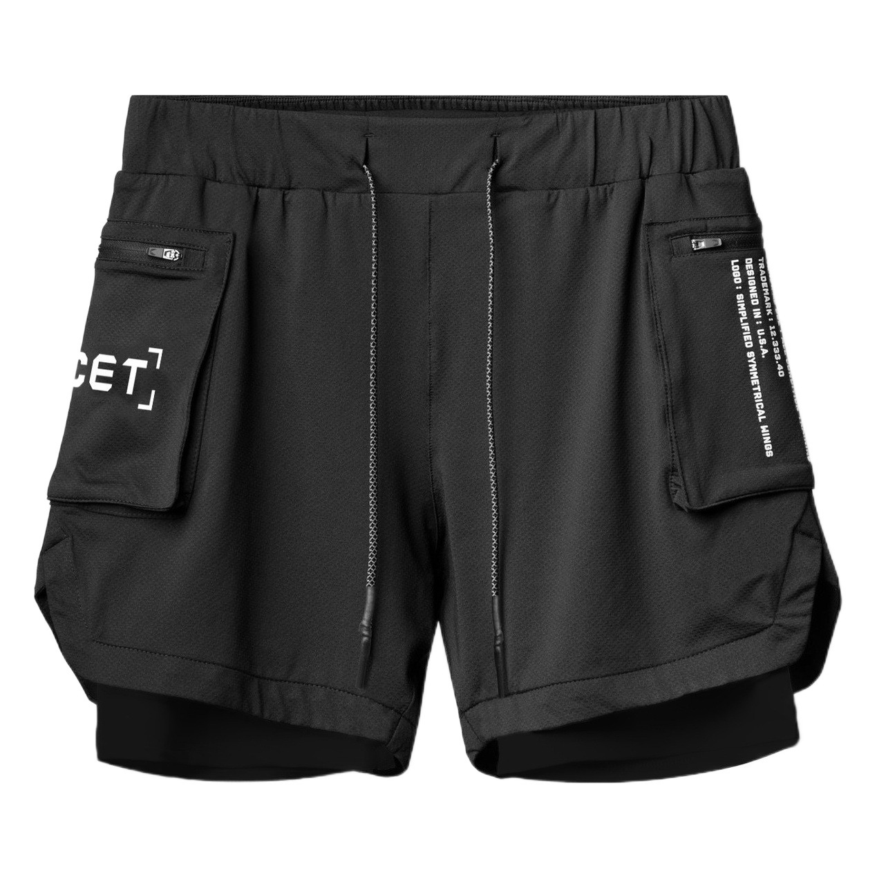 Summer Trendy New Shorts Men's Muscle Fitness Brothers Blue Ball Sports Running Training Breathable Double Shorts