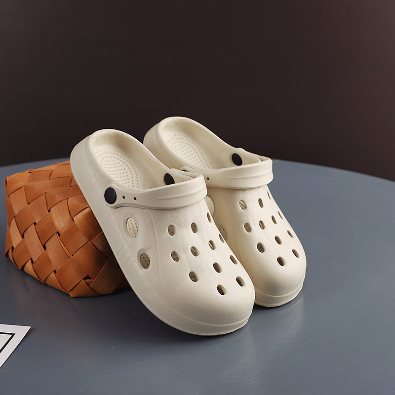 Picture of Summer New Clogs Men's Trendy Non-Slip Soft-Soled Toe-Cap Sandals Wholesale Outer Wear Thick-Soled Solid Color Beach Slippers for Women