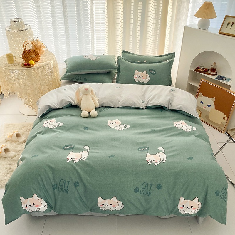 Picture of Four-Piece Brushed Skin-Friendly Thickened Duvet Cover Set, Student Dormitory Three-Piece Quilt Set, Suitable for All Seasons, Internet Celebrity Hot Item