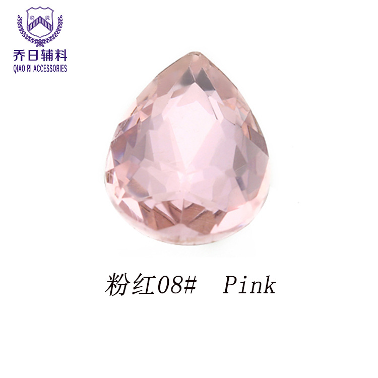 Picture of Factory wholesale 18*25 water drop double hole glass wedding dress diamond diy hair accessories shoes accessories beads in stock
