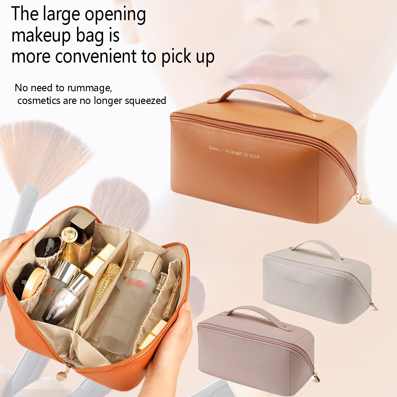 Cosmetic Bag Women's Large Capacity Portable Ins High-Level Internet-Famous 2023 New Travel Cosmetics Wash Storage Bag