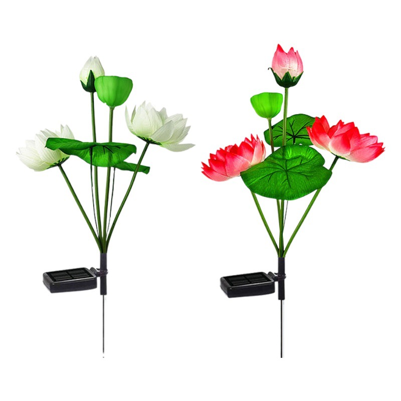 Cross-Border Solar Lotus Lamp Outdoor Lamp Courtyard Decorative Lamp Villa Square Landscape Lamp Waterproof Lawn Lamp