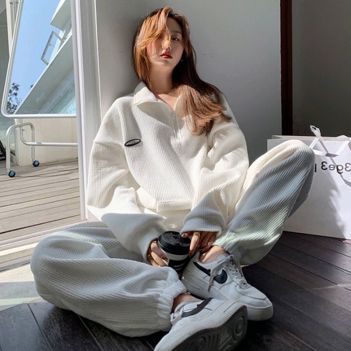 Sportswear Suit for Women 2023 Spring and Autum Student Korean Style Loose Fashion Popular Casual Running Two-Piece Set