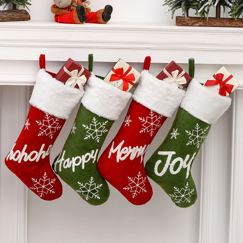2023 Christmas plush socks Christmas decorations Christmas pendants party layout Christmas socks gift bags