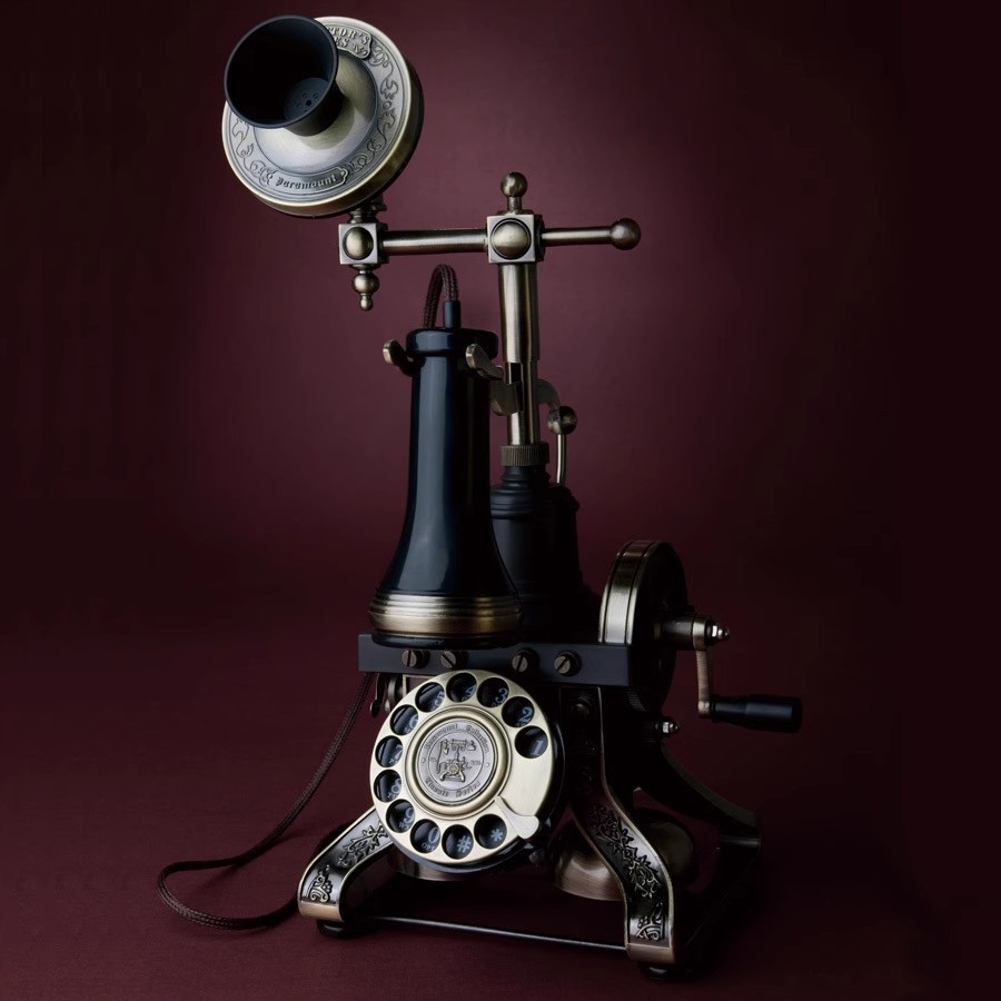 Paramount Antique Telephone 1884 Collectible European Classical Telephone Pure Metal Ringtone Rotary Dial