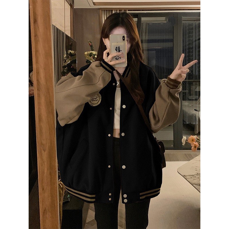 American ins trendy baseball suit coat girls spring and autumn 2023 new vintage students loose coat jacket