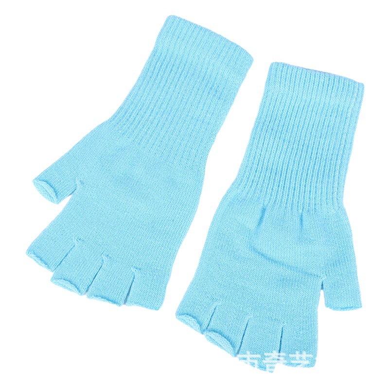 Manufacturer Wholesale Hot-Selling New Pure Color Fashionable Acrylic Long-Sleeved Long Ruffled Half-Finger Warm Ready-Made Gloves