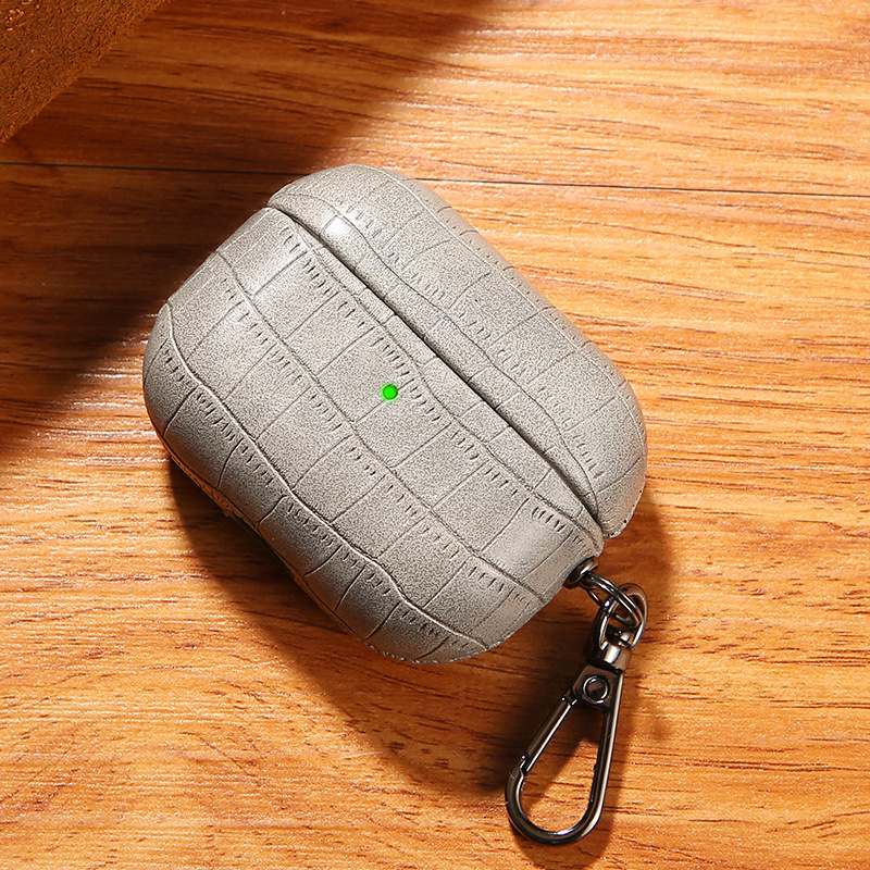 Picture of For Airpods leather case PU crocodile pro protective shell 2 generation Apple wireless Bluetooth headset cover