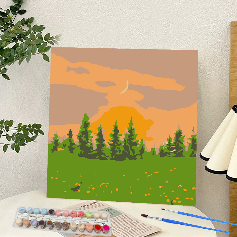 Picture of Digital oil painting landscape Dafen village hand-painted mathematical oil painting coloring painting oil painting flowers flower oil painting wholesale