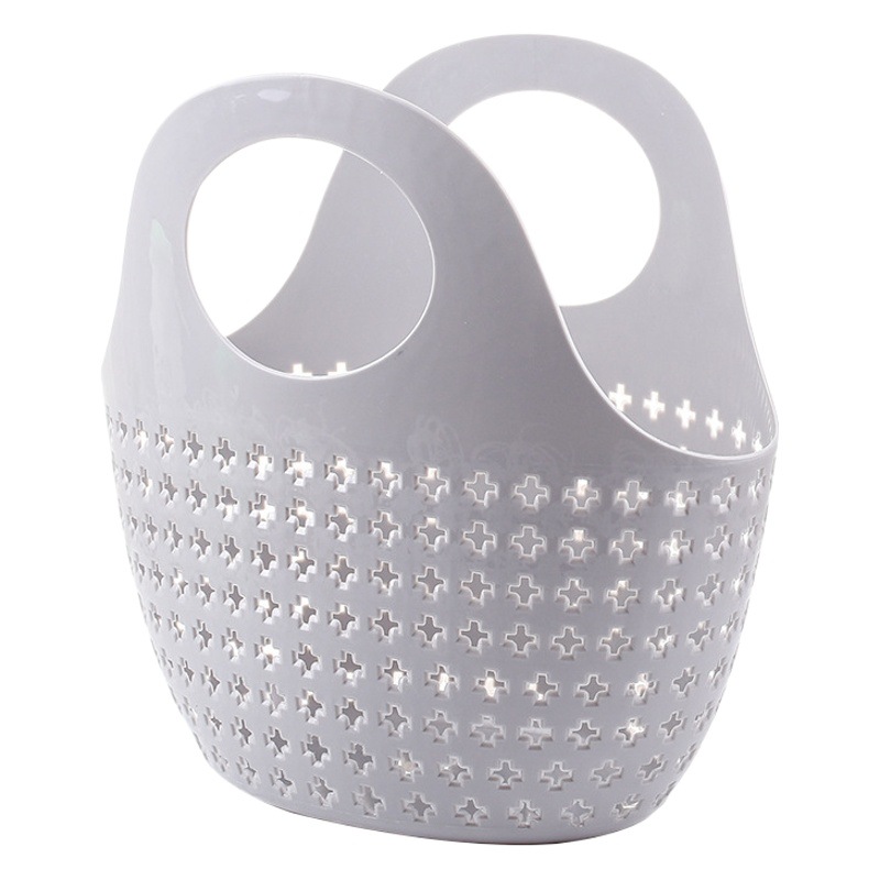 Bath Basket Handheld Basket Soft Plastic Bathroom Bath Basket Women's Wash Bath Blue Storage Basket Basket Bath Foldable