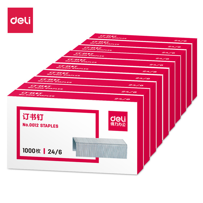 Picture of Deli stationery 0012 staples unified 12 staples 24/6 staples regular staples stationery wholesale
