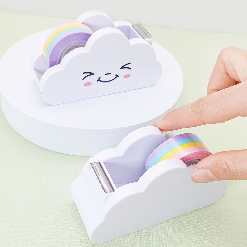 Picture of Rainbow tape cloud cutter student journal tape cutting machine creative student stationery office tape Holder