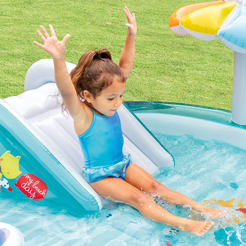 Picture of intex57165 children's indoor and outdoor Marine Ball pool sunshade swimming pool slide fountain inflatable swimming pool