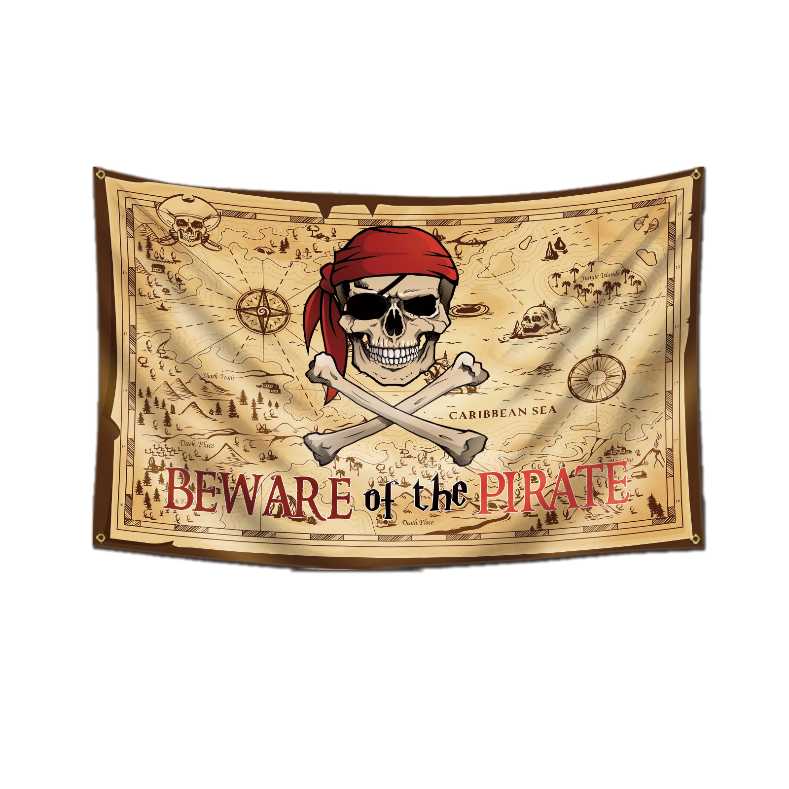 Picture of Foreign Trade Cross-border Flag Halloween Pirates Flag Indoor and Outdoor Wall Decoration Halloween Skull