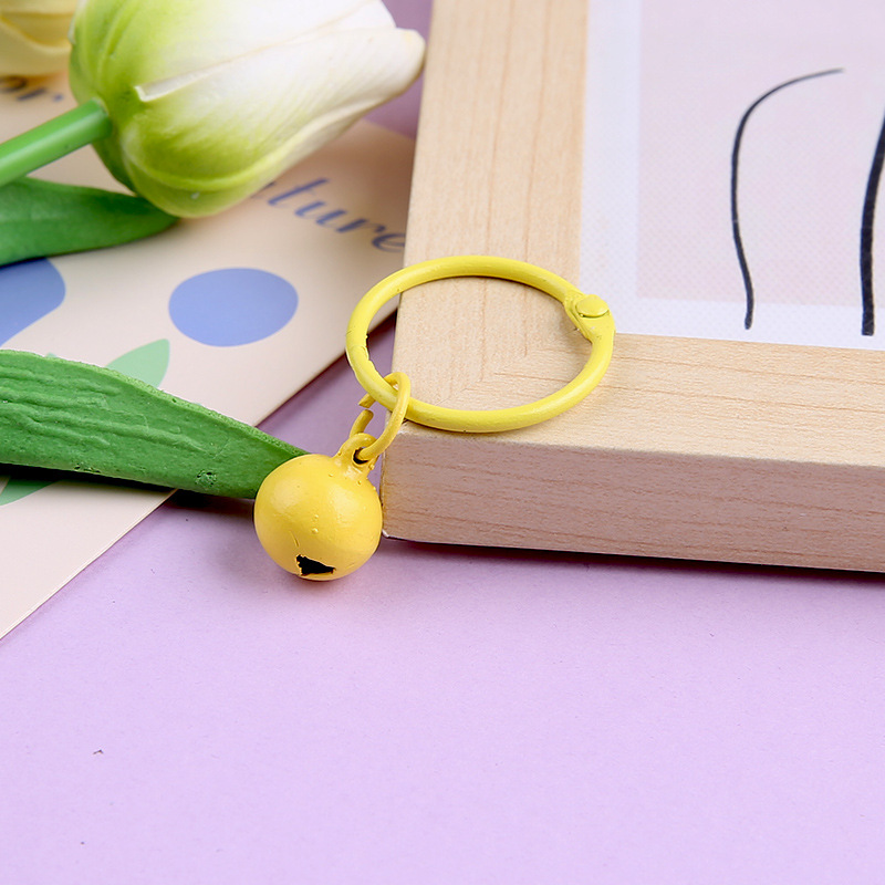 Picture of Korean Style Hyun-a Small Fresh Color Small Flower Bell Keychain Tanabata Gift Key Ring Bag Women's Hanging Accessories
