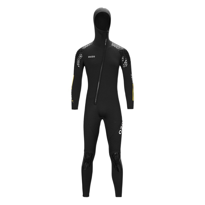 3mm Wetsuit for Men and Women, Hooded One-Piece Wetsuit, Thickeneded Cold-Proof and Warm Surfing Diving Snorkeling Winter Swimming Wetsuit