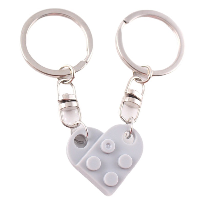 Men and women can split love building blocks key chain clothing bag accessories to send friends Tanabata Valentine's Day gift