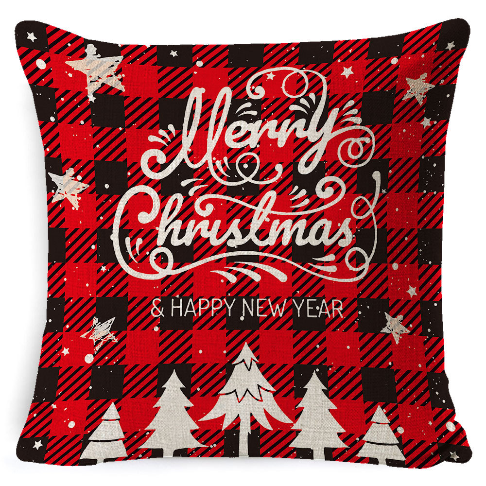 Picture of Christmas Pillow Case Linen Super Soft Peach Leather Printed New Amazon Household Products Cushion Pillow Case Custom