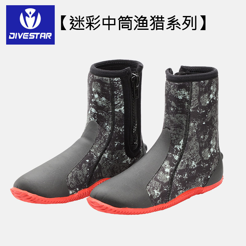 Picture of 5mm Diving Shoes for Men and Women, Anti-Cut, Non-Slip, Outdoor Snorkeling, Beach Surfing, Vulcanized Shoes, River Boots, High-Top Wading Shoes