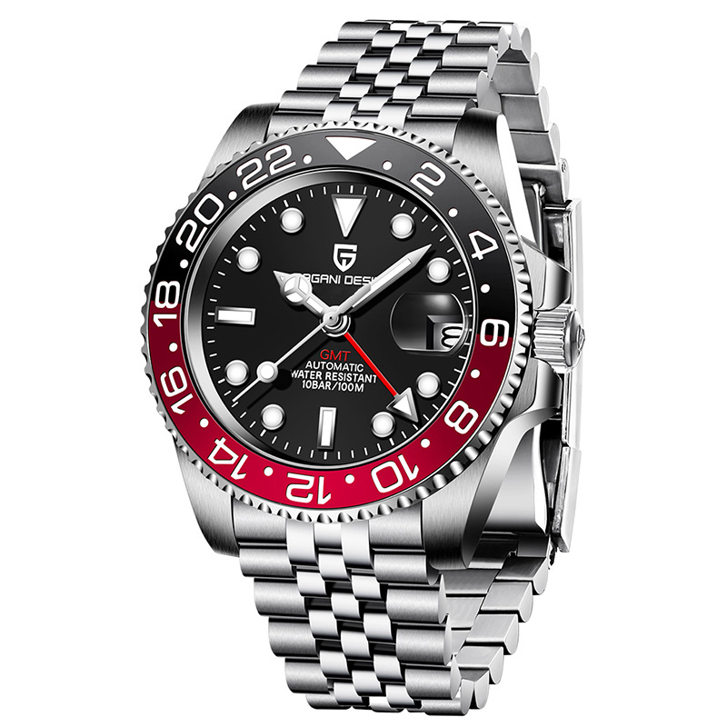 Picture of PAGANI bojiani fashion Men's automatic mechanical watch GMT two hour clock luminous calendar watch 1662