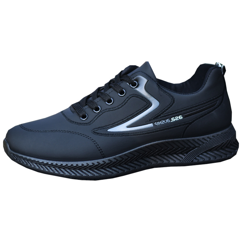 Picture of Men's Shoes, Autumn and Winter Waterproof Leather Shoes, Versatile Trendy Shoes, Black Non-Slip Sports Casual Shoes, Men's Low-Top Running Shoes