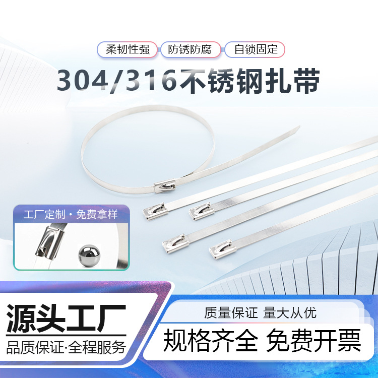 CHS Changhong 304 stainless steel cable tie 7.9*300 tie cable outdoor metal tie self-locking metal tie