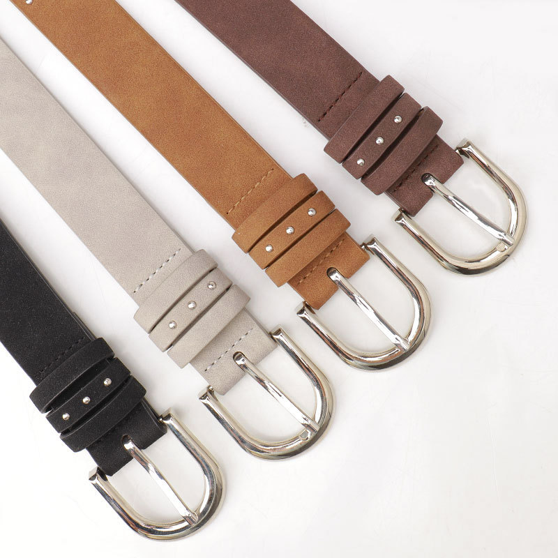 New Suede Belt Women's Cross-border Beads Western Style Women's Belt Trendy Hot Selling Simple Pin Buckle Belt