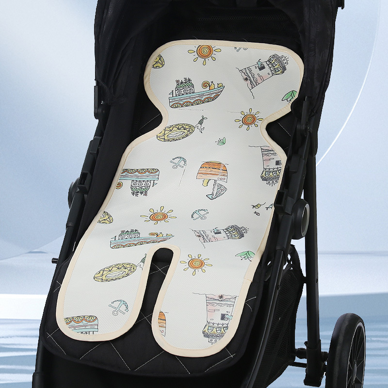 Picture of Baby carriage mat safety seat cool mat summer universal ice silk walking baby artifact baby dining chair cart mat