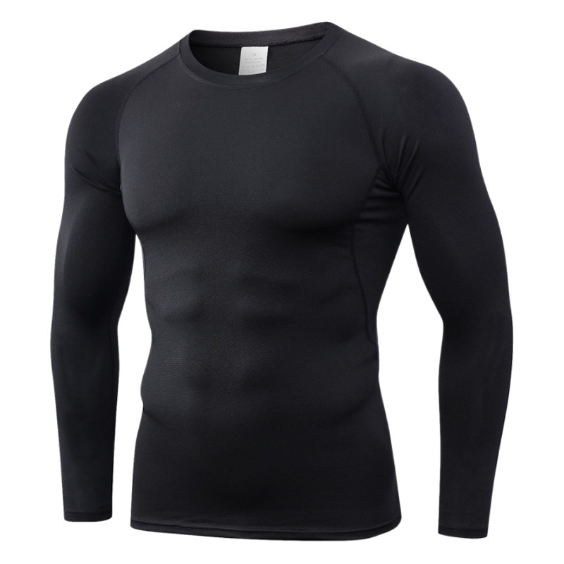 Picture of Men's Hot Selling Quick-Dry Sports Fitness Compression Long Sleeve Round Neck Breathable Men's Tight T-Shirt Top