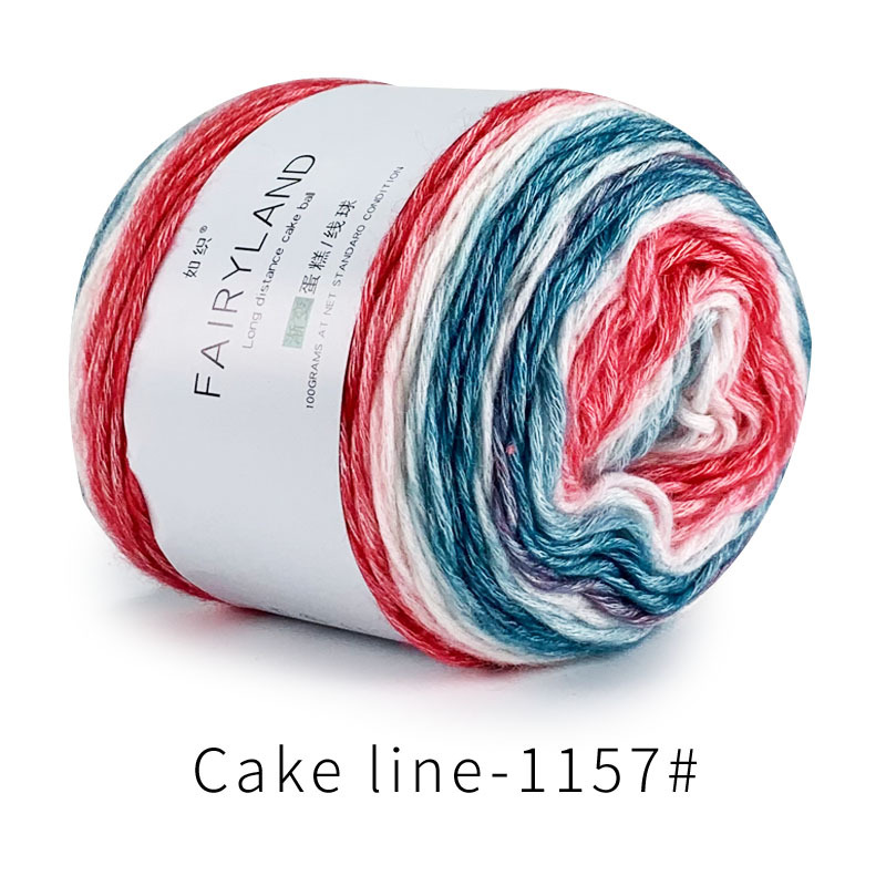 Picture of Cake line gradient segment dyed milk cotton wool ball ball scarf hat diy hand woven thread ball wholesale